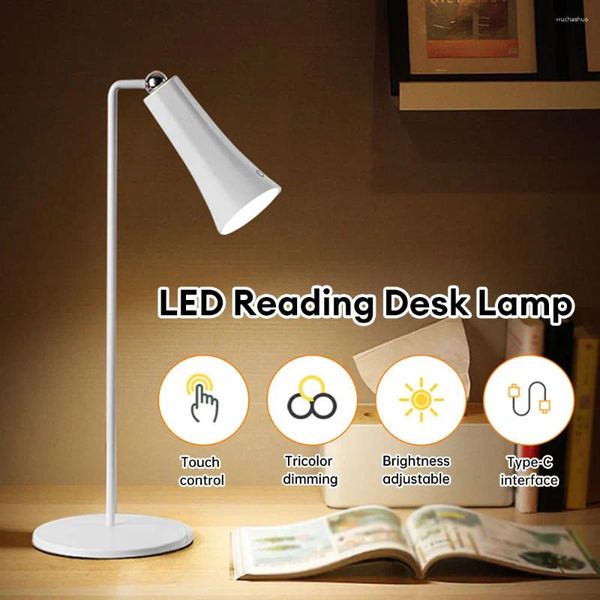 Tischlampen LED-Schreibtisch Lampe schnurlose 360-Grad-Rotation 3 Farbe Dimmbare Augenanwälte Lesen Lesen Leuchten für Office Home