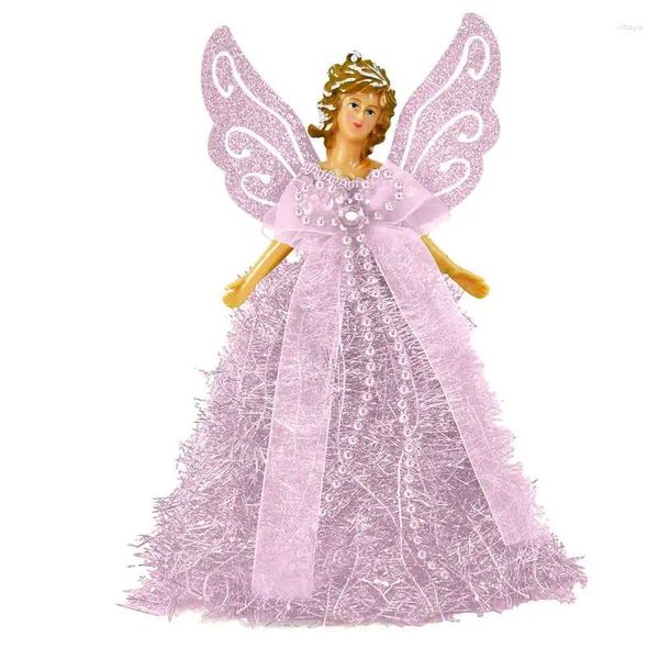 Decorações de Natal Árvore de Tree Topper Angel Treetop Figure Favores de 8 polegadas de 8 polegadas para casa e