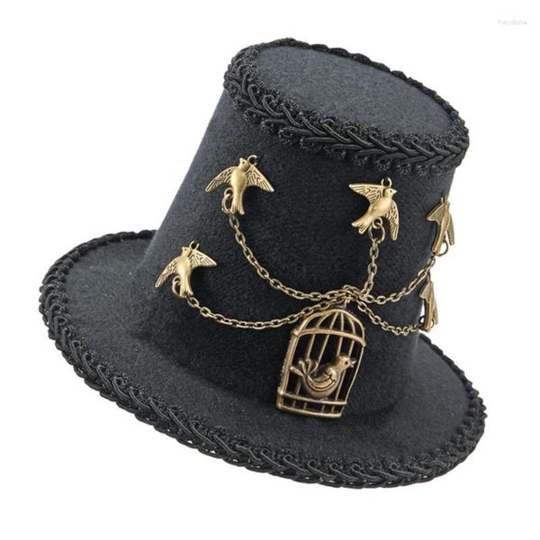 BERETS Victorian Top Hat Black Fedoras Clip Halloween Cosplay Party Coparo