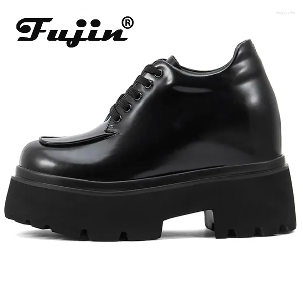 Scarpe eleganti Fujin 14 cm 12 cm da 10 cm Piattaforma in pelle brevetto Sneaker Sneaker Pompe Spring Women High Teli Fashion Mary Jane Autunno retrò