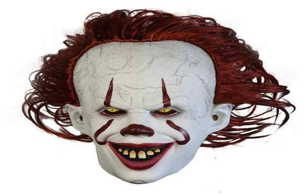Film s it 2 cosplay pennywise clown joker maschera Tim curry maschera cosplay haploween oggetti di scena a led maschera maschera intera f1571623
