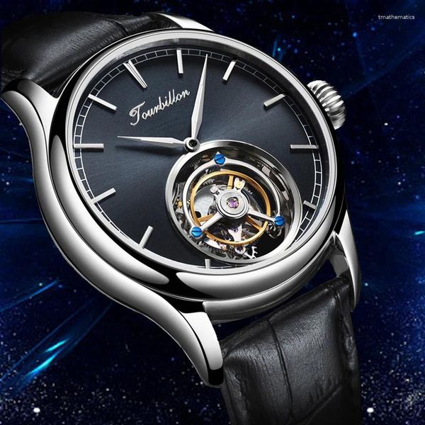 Armbanduhren Aesop Original Real Flying Tourbillon Movement Watch für Männer wasserdichte mechanische Uhren Sapphire Marke Offizieller Laden