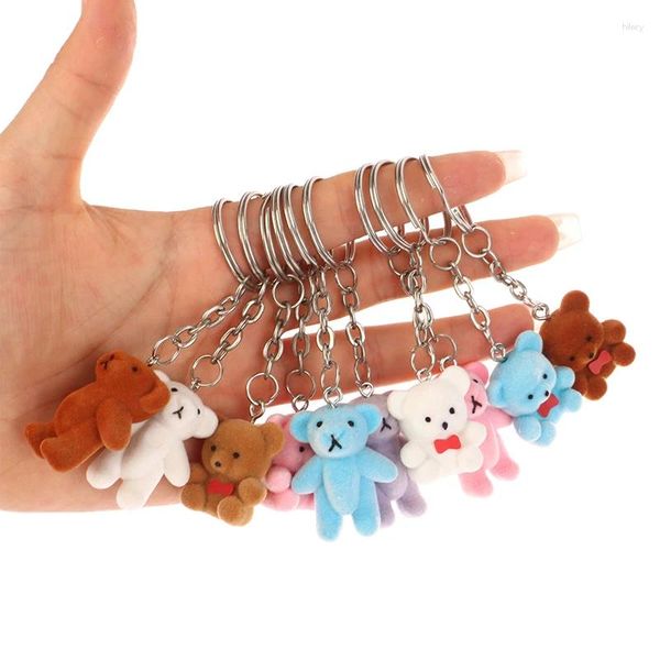 Party Favor Mini Flocking Bear Doll ChainChain Standing Small Animals Tecking Telefone CARRO PENENTE PENENTE PENENTE CHARMS BAGO Decoração Presentes