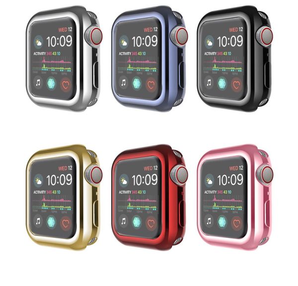 Eletroplato colorido 360 Cobertura completa TPU Watch Case para Apple Watch Series 1 2 3 4 5 Casos para Apple Iwatch Screen Protector7714617