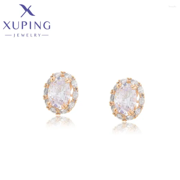 Gestüt Ohrringe Xuping Jewelry Fashion Exquisiter Kreis Form Goldfarbe für Frauen Schulmädchen Weihnachtsfeier Geschenke x000708119