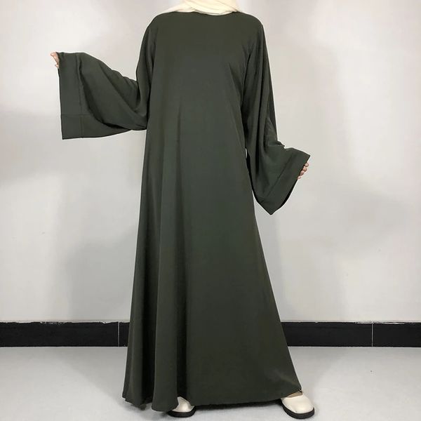 15 cores básicas nida abaya com cinto grátis de alta qualidade mulheres muçulmanas vestido simples eid Ramadã Roupas islâmicas 240411