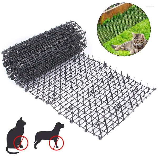 Cat Carriers Garden stuva tappetini anti-gatto Repellenti strisce per pungine Tenere via i gatti di plastica in plastica Spike Thorn Network Pets Fornitori