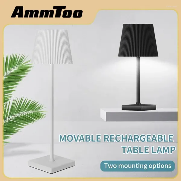 Tischlampen Ammtoo moderne Streifen minimalistische Lampe USB -Ladung LED -Schreibtisch für Schlafzimmer Touch Creative Nacht Nachtlicht