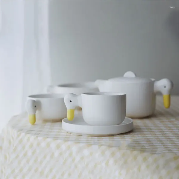 Tazze Tingke giapponese grazioso ceramico ceramico tazza di caffè tazza da piattino da cucciota ciotola coreana serie da tavolo regalo di compleanno