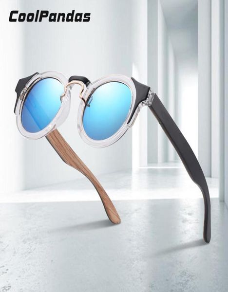 Coolpandas 2020 Neues Markendesign Polarisierte natürliche Holz Sonnenbrille Frauen Spiegellinsen Oval Männer Sonnenbrillen UV4007666927