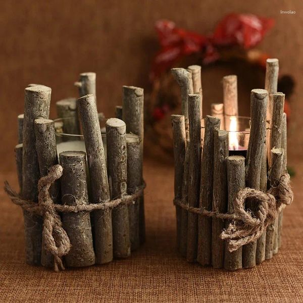 Titolare delle candele Terlina per la casa oggetti creativi oggetti di scena in legno