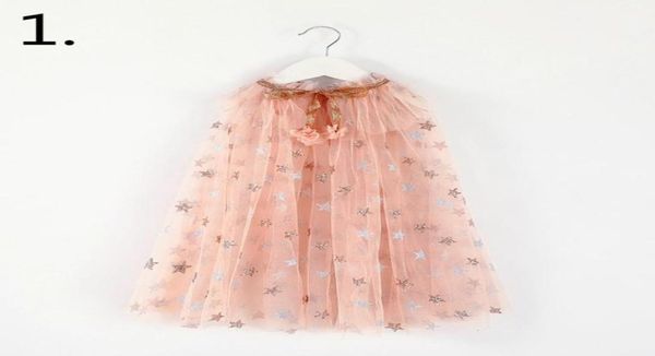 Cloak de fada à beira -mar para crianças Ligas de aniversário de meninas pom pom star coração malha fina poncho e112075813698567546