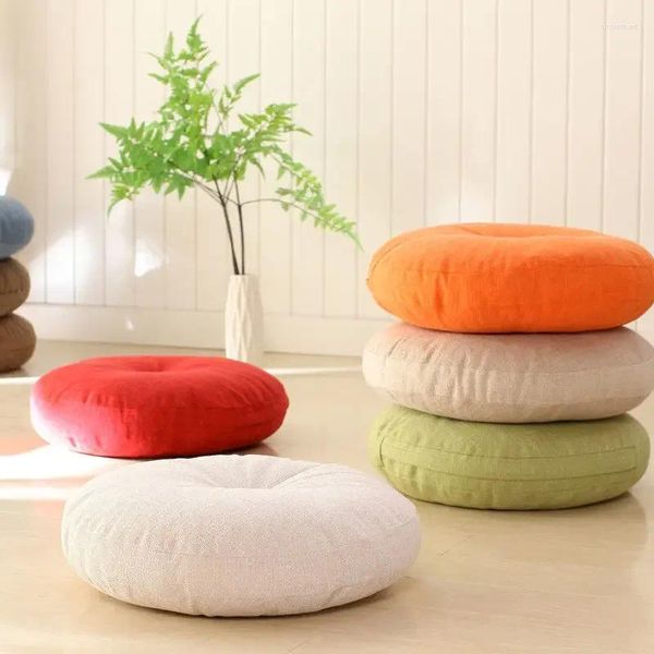 Cuscino a forma rotonda sedile sede di seta cotone cotone tatami decorazione casa divano divano divano di divano di lino