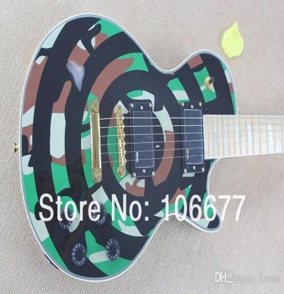 Новое прибытие Custom Shop Zakk Wylde Camouflage Цвет электрогитары Золотое оборудование в Stock2270695