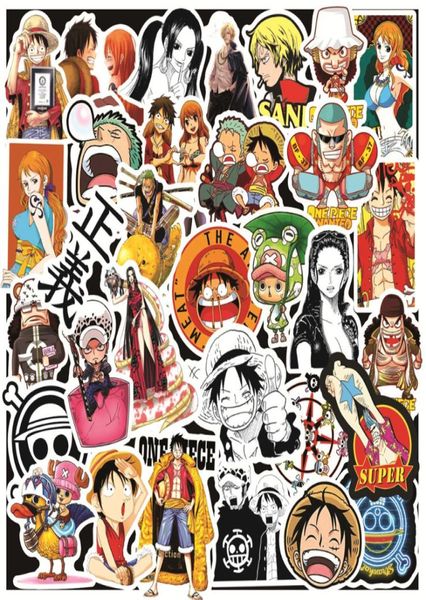 50pcslot Tek Parça Luffy Stickers Anime Sticker Notebook Motosiklet Kaykay Bilgisayar Cep Telefonu Karikatür Oyuncak Ground1871798