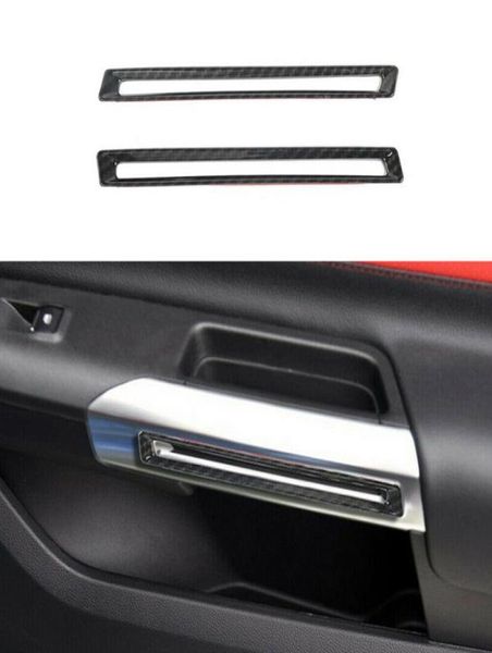 Decoração do anel da maçaneta da porta interna Access Soires para Ford Mustang 15 Fibra de Carbono 2PC4159137