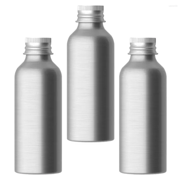 Bottiglie di stoccaggio 3 set Bottle in alluminio Riutilizzabile Contenitori di viaggi sottocampili da toeletta in bottiglia Spray in vetro di distributore di vetro