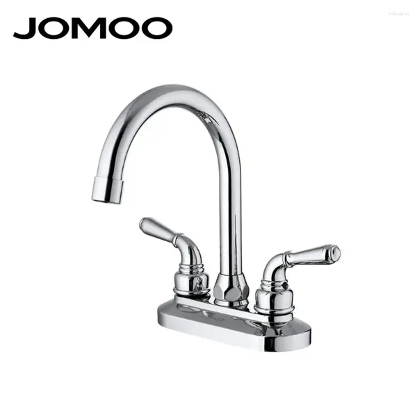 Смесители раковины для ванной комнаты jomoo 360 вращение боковая сторона смесителя смесителя смесителя 3 двойная ручка отверстия и промывка холодной воды