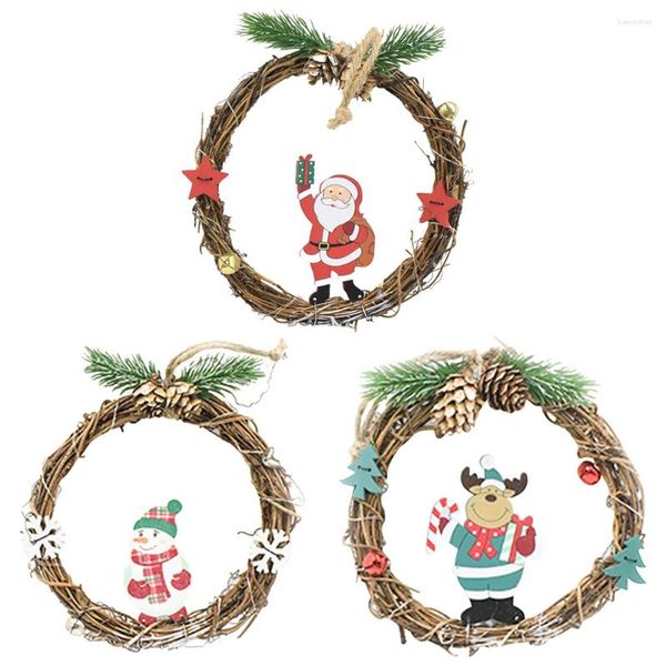 Flores decorativas do boneco de neve decoração Garland String Light Christmas Decoration Lamp Elk Alk Papai Noel Grinalh para Festival de Holiday Tree Holiday Festival