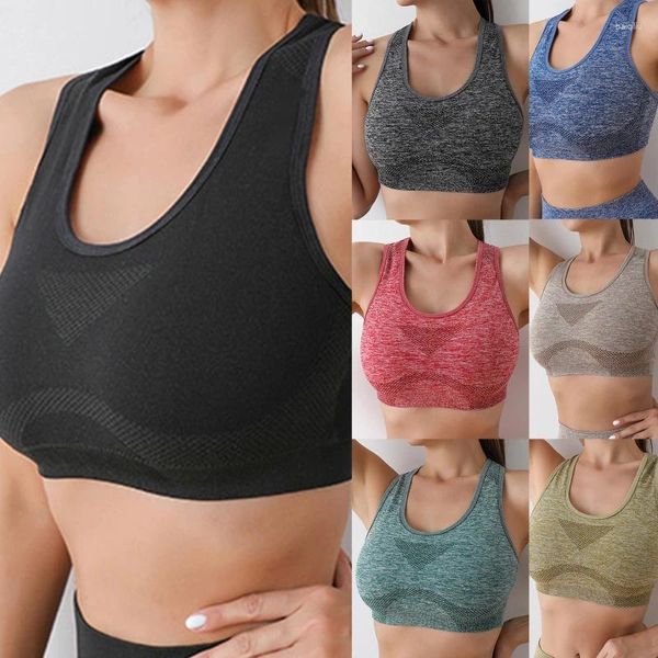 Yoga-Outfit Frauen Sport Bras Top Weste hohe schockdes schnell trocknende Fitnessstudio Fiess Unterwäsche Ladies Seamless Sportswear