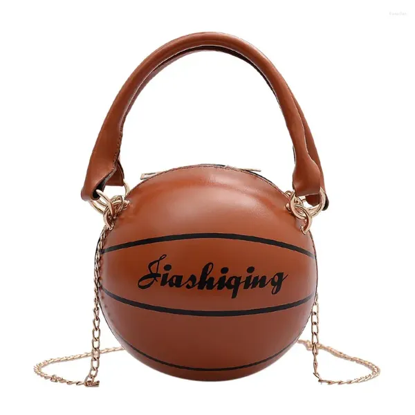 Omuz çantaları trend yuvarlak kadın çanta basketbol stil kişiliği yaratıcı el bagaj zinciri diyagonal paket çanta #25