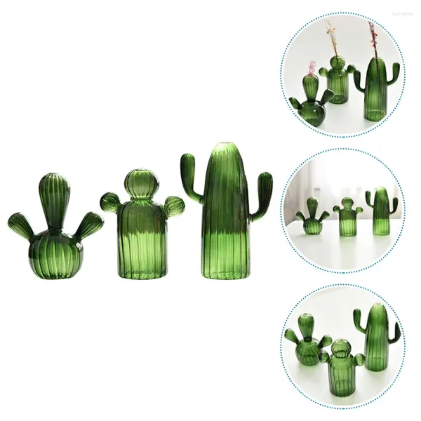 Vasi di vetro Vase Aestetico decorazione da tavola piccoli fiori piccoli centrotavola di cactus ornamenta a casa bohémien