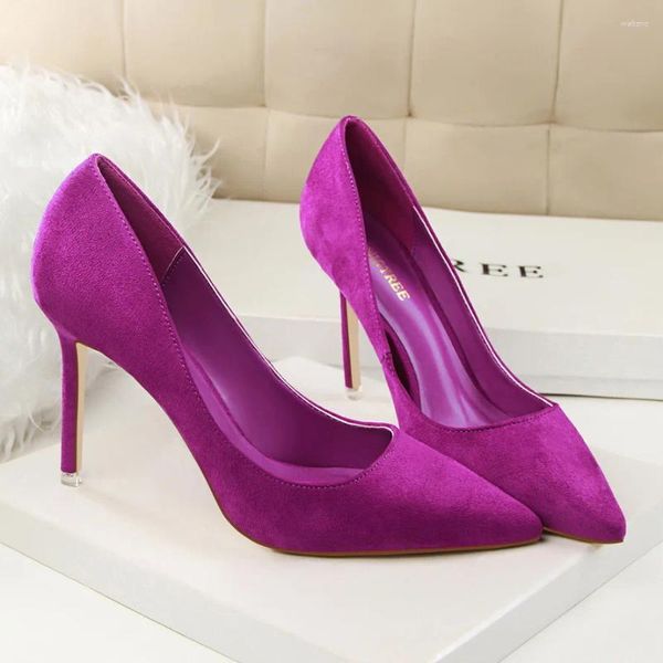 Отсуть обувь женщин 9 см высокие каблуки желтые пурпурные насосы Леди Стриптизер