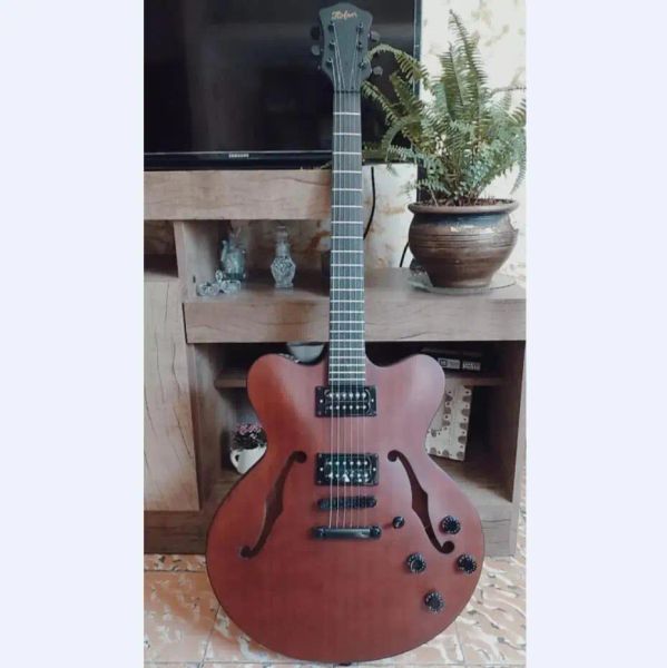 Gitar saten hofner caz gitar maun içi boş gövde hofner elektro gitar çin guitarras ücretsiz kargo guitare