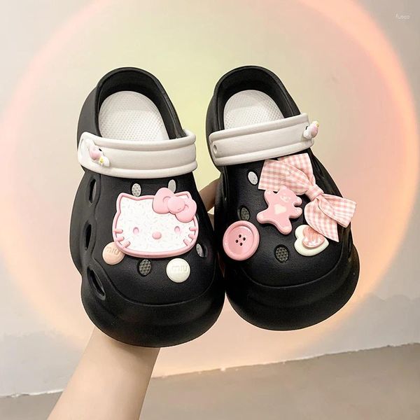 Pantofole 2024 scarpe da principessa rosa ragazze leggero morbido mary jane sandals estate per bambini decorazioni farfalla decorazione