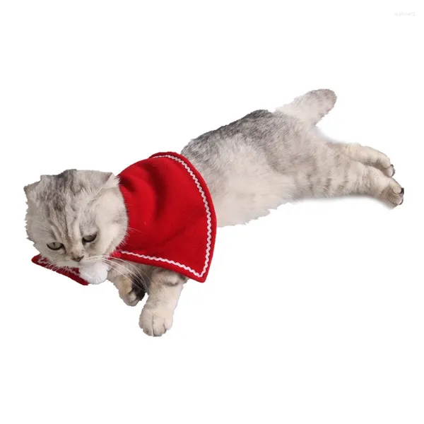 Abbigliamento per cani Cloak Christmas Pet Costumi Red Polar Fleece Cape Cat Halloween Simme Dimensioni S (rosso)