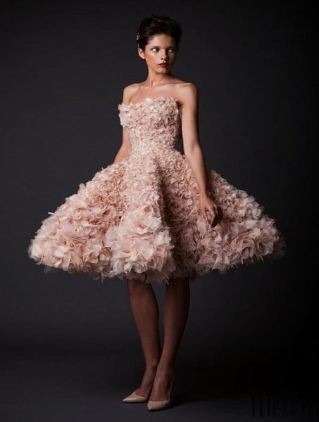 2015 Super Fack Ball Hown Роскошные выпускные платья с пером Krikor Jabotian сказочные короткие коленные платья без спинки на заказ Mad5492777