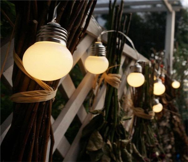 Stringhe a LED Globe Bulb Outdoor String Light Battery Ball Ball Lights Christmas Garland Wedding Garden Party per impiccare Camping3585988