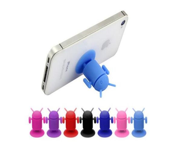 New Desgin Android Robot Cellphone Holder Montar Copas de sucção fofas Silicone Sucker Holder para todos os telefones móveis6930898