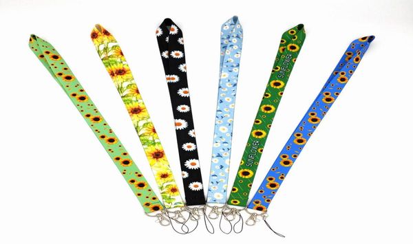 20pcs Color Sunflower Lanyard per Talline Card Pass per palestra per palestra cellulare badge tastiera porta cinghia cinghie1503580