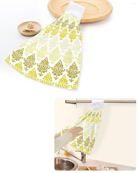 Handtuch Luxusmuster Gradient gelbe Handtücher Home Küche Badezimmer Hangierende Schale Schleifen Schnell trocken weich absorbierende Sitte Custom
