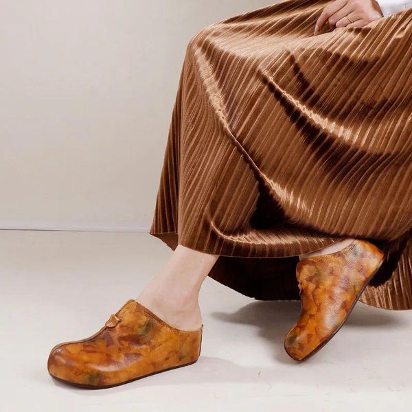 Pantofole Birkuir spicchi per donne tallone spessa chiusa di punta di lusso femmina esterno elegante da 5,5 cm vere pelle pigra in pelle