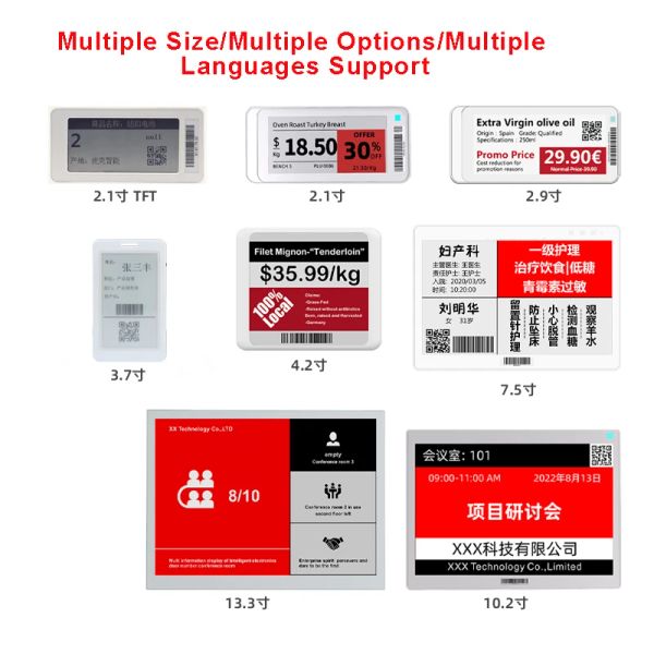 Tende per spedizioni gratuite tag di prezzo elettronico tag di scheda di display epaper Libreria Magnione Supermarket Aggiorna Vesione Bluetooth