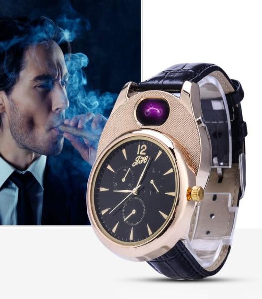 Armbanduhr Uhren Männer leichter lässiger Quarz Uhr ARC WINDFORTE LABELESSE USB -Ladungs -Zigarette -Uhr Man Geschenke JH338 1PCS8820185