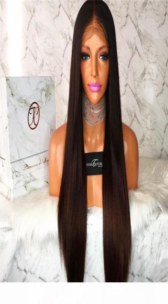 100 brasilianisches Virign Remy Human Hair 1026 Zoll stock seie glattes afroamerikaner glühlos Full Lace Perücken Front3757498