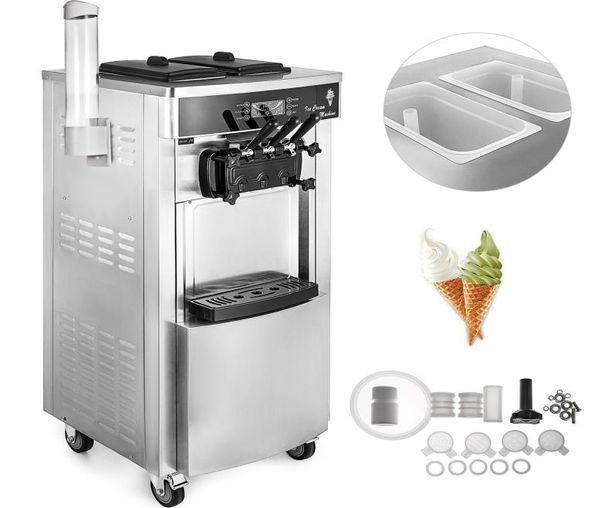 Macchina di gelato morbido Servire Yogurt Maker 3 S Frigo per preparare gelato elettrico 5,3-7,4 galloni all'ora Aotu Ice Cream Machines4040372