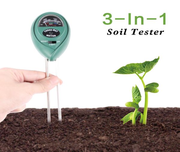 3 в 1 Песер почвы с светом измерителя влаги и тестом на кислотность PH Легкий пластиковый материал Нет батареи green4636204