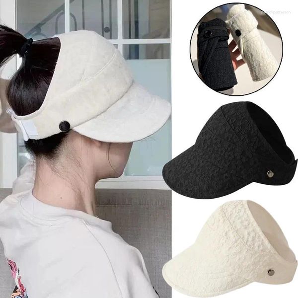 Beralar ayarlanabilir kabarcık balıkçı kapakları kadın açık plaj kovası şapkası yaz UV koruma boş üst sunhat vizör panama şapkaları