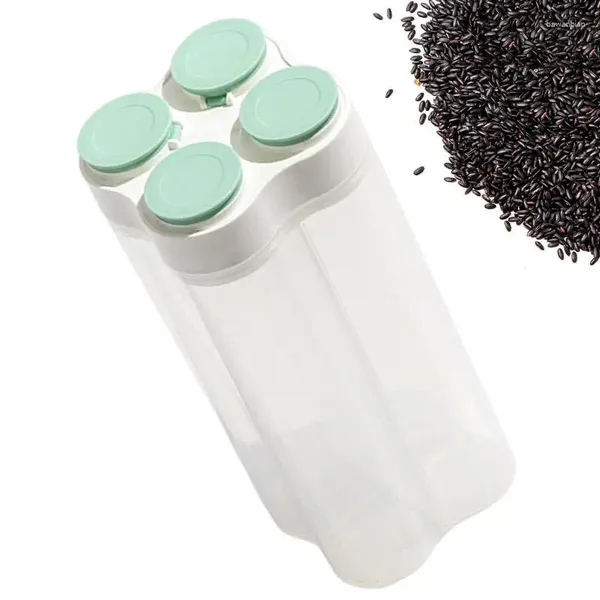 Garrafas de armazenamento Recipiente de cereal Caixa de feijão seco selado com dispensador livre de partição BPA Recipientes de alimentos claros