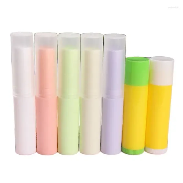 Bottiglie di stoccaggio tubo labbro 5 g trasparente contenitore rossetto lipbalm giallo imballaggio vuoto cosmetico traslucido tubo50pcs
