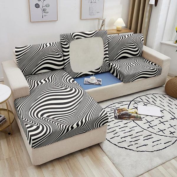 Stuhlabdeckungen Geometrisches Muster Sofa Sitzkissen Abdeckung Stretch Polyester Stoff Haustiere Kinder Koffer für Wohnzimmer