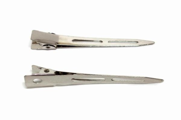 Clip di alligatore a punta singolo 134 pollici 45 mm Clip per capelli in metallo argento clip per capelli in metallo 200pcslot3767061