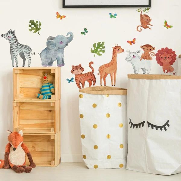 Adesivos de parede desenho animado animal inser decoração de casa PVC 14,8 21 cm de papel de parede Mural adesivo para crianças adesivo de porta