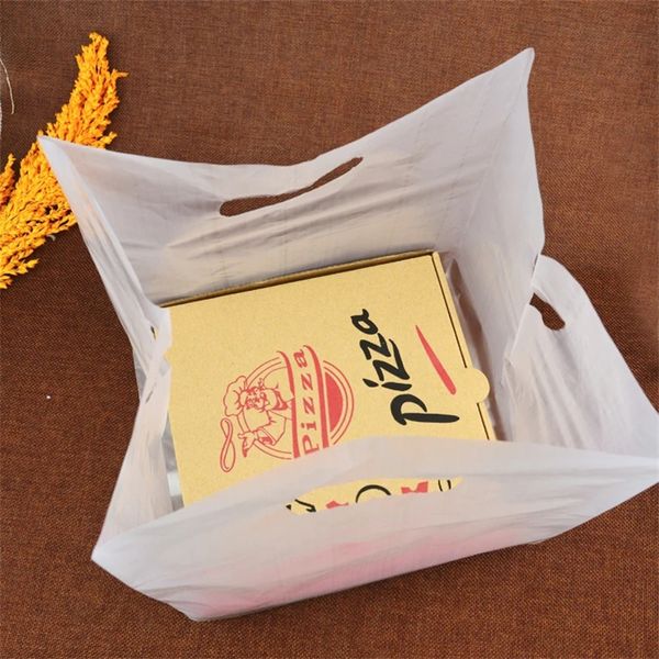 Bolsa de embalagem de pizza bolsa de alimentos plásticos translúcidos 4 tamanhos, bolsa de bolo transparente, saco de comida espessada decoração por atacado