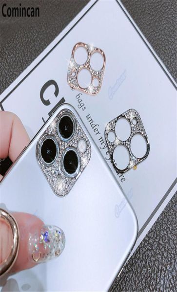 Cappellino protettore per lenti per fotocamera diamantato per iPhone 14 13 12 11 Pro Max Glitter Crystal Crystal Lenti Copertura 8743075