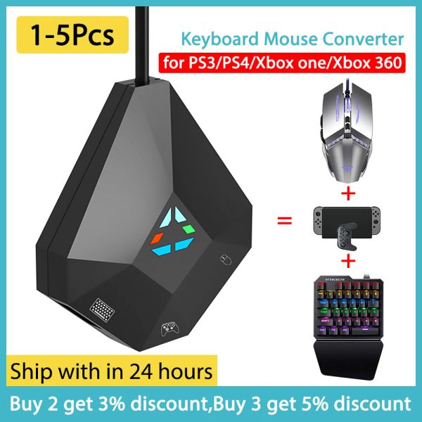 Адаптер 15pcs Gaming Keyboard Adapter Converter Adapter для PS4/PS3 Mobile Gamepad Adapter для PlayStation4 3/Xbox One 360